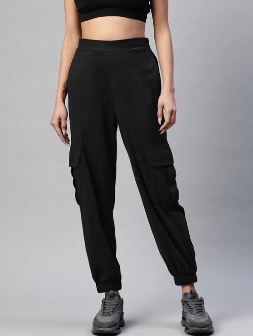 high rise solid track pant - 18288720 - Very Small Image - 1