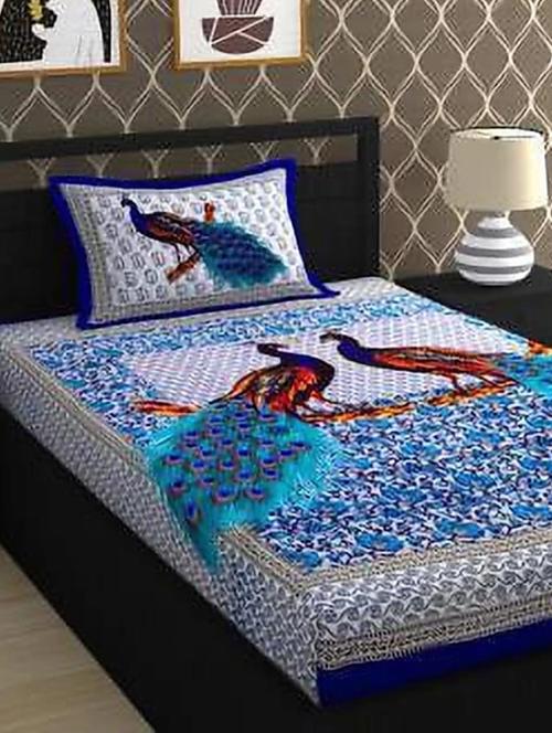 divamee cotton single bedsheet with 1 pillow cover - 18289046 - Very Small Image - 1