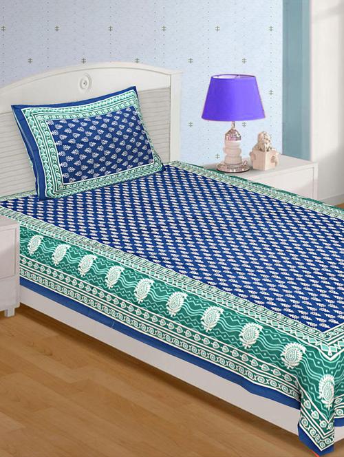 divamee cotton single bedsheet with 1 pillow cover - 18289054 - Very Small Image - 1
