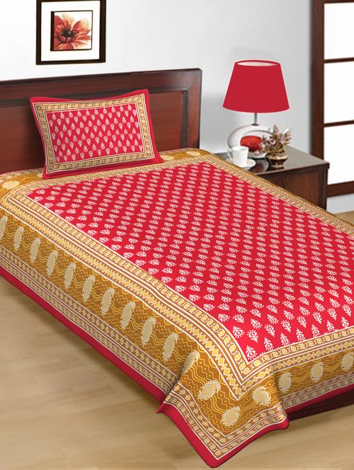 divamee cotton single bedsheet with 1 pillow cover - 18289055 - Very Small Image - 1
