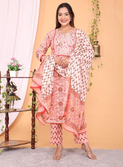 cotton kurti pant with dupatta - 18289159 - Very Small Image - 1