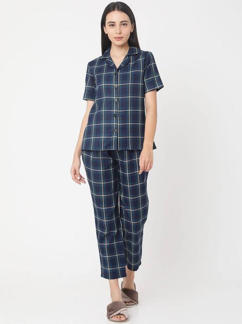 ladies cotton blend printed night wear - 18289253 - Very Small Image - 1