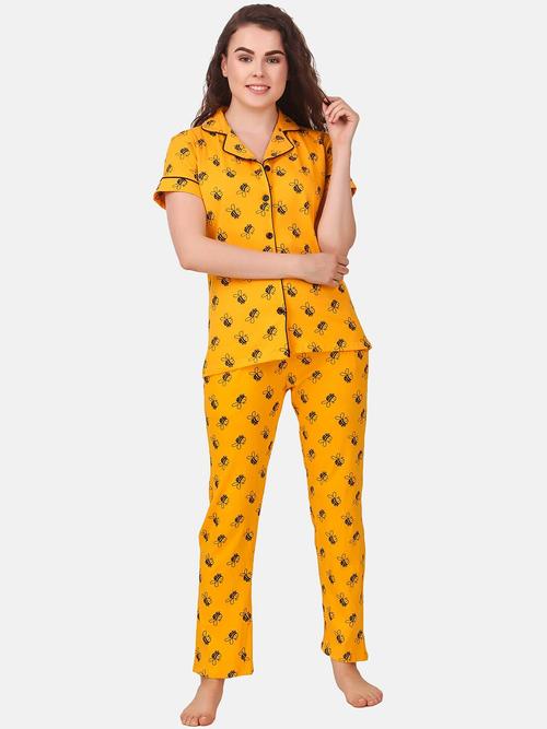 ladies cotton blend printed night wear - 18289279 - Very Small Image - 1