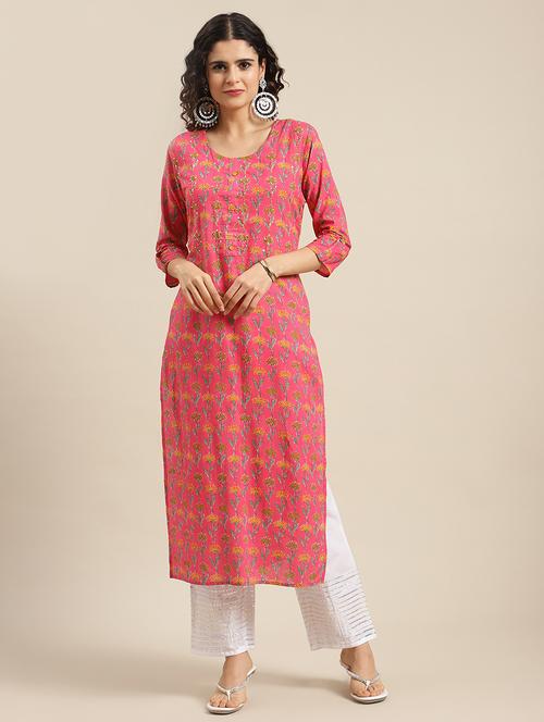 floral print straight kurta - 18289480 - Very Small Image - 1