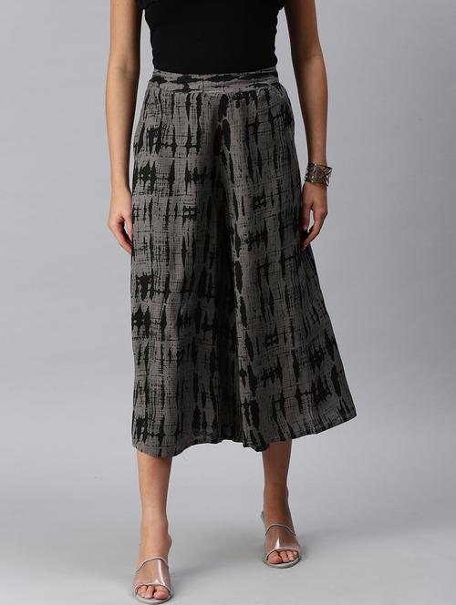grey printed cullotes palazzo - 18289803 - Very Small Image - 1