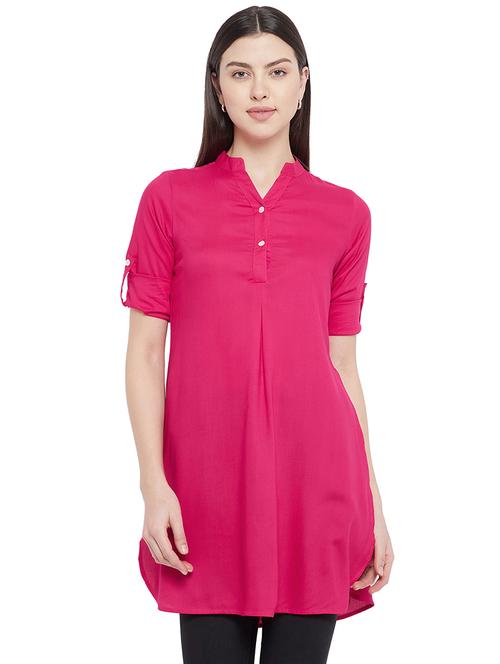 mandarin neck printed tunic - 18289895 - Very Small Image - 1