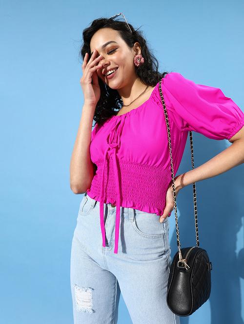 tie up neck crop top - 18290087 - Very Small Image - 1