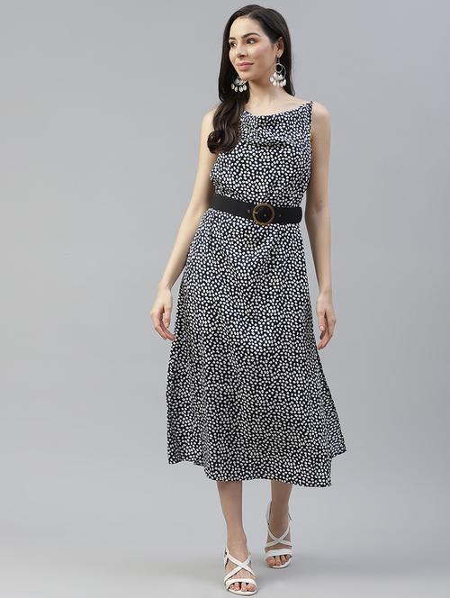 cami neck printed a-line dress - 18290130 - Very Small Image - 1