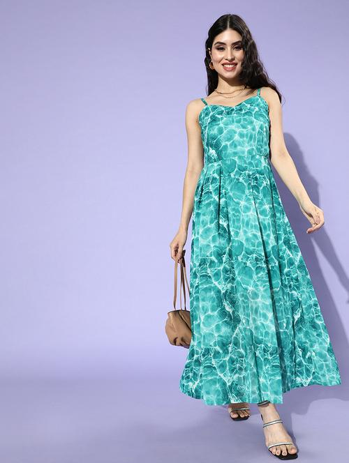women's fit & flare abstract dress - 18290176 - Very Small Image - 1