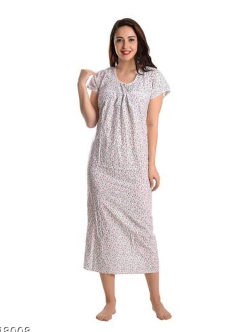 ladies cotton printed nighties - 18290526 - Very Small Image - 1