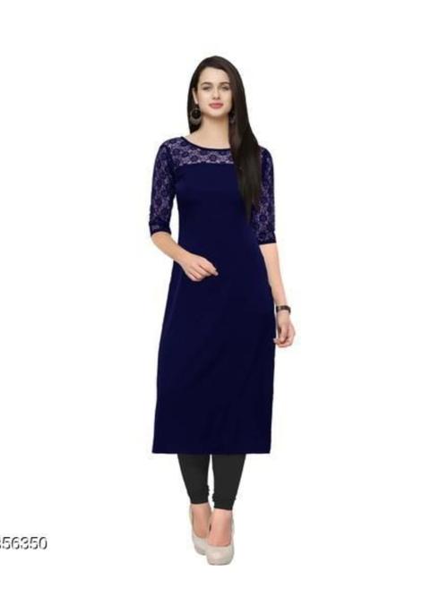 ladies short sleeves kurti blue color - 18290568 - Very Small Image - 1
