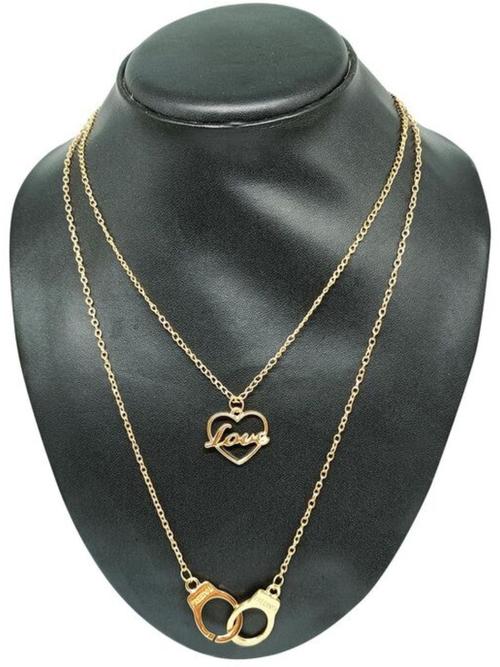 ladies metal necklace gold color - 18290578 - Very Small Image - 1