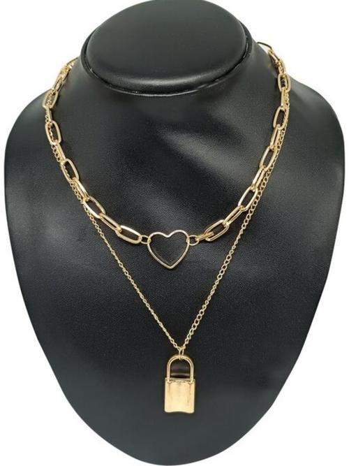 ladies metal necklace gold color - 18290579 - Very Small Image - 1