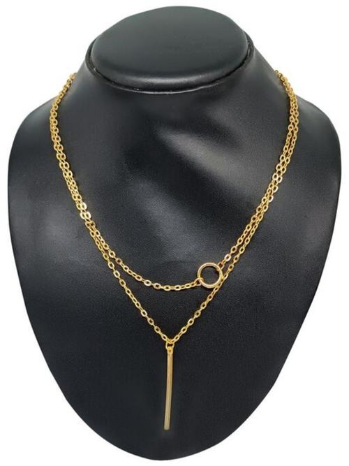ladies metal necklace gold color - 18290580 - Very Small Image - 1