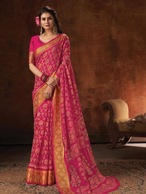 floral printed saree - 18290720 - Very Small Image - 1