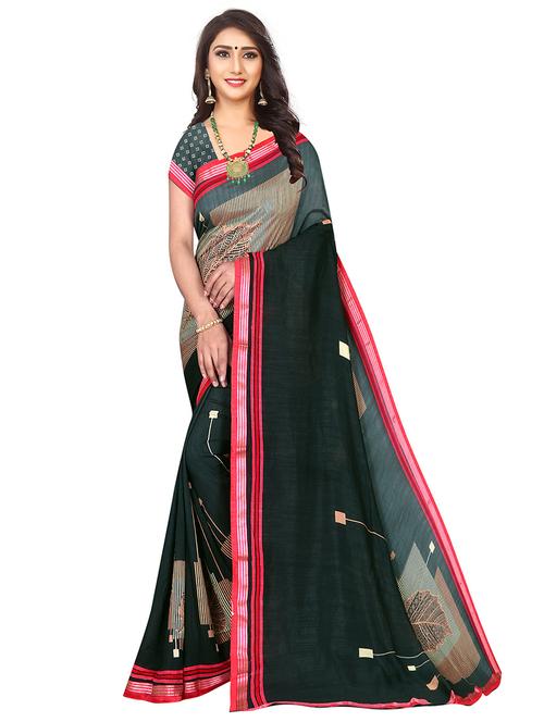 green georgette printed saree - 18290887 - Very Small Image - 1