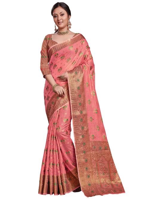pink cotton saree - 18290900 - Very Small Image - 1