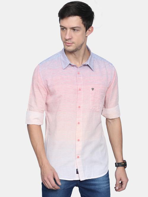 pink striped casual shirt - 18291118 - Very Small Image - 1