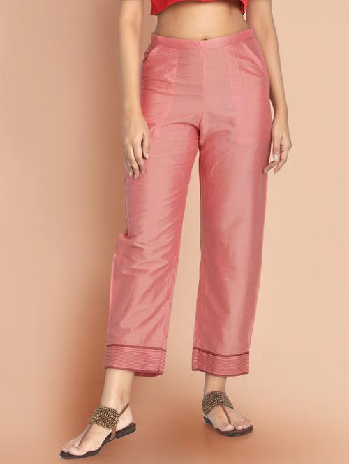 pink solid straight pant - 18291389 - Very Small Image - 1
