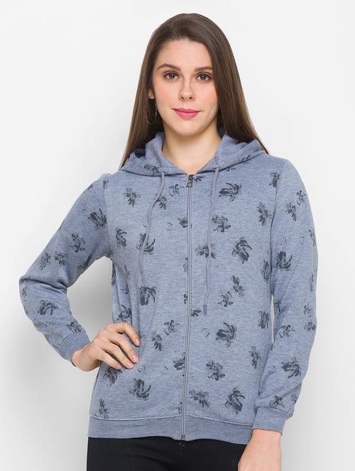 hooded neck floral sweatshirt - 18291527 - Very Small Image - 1