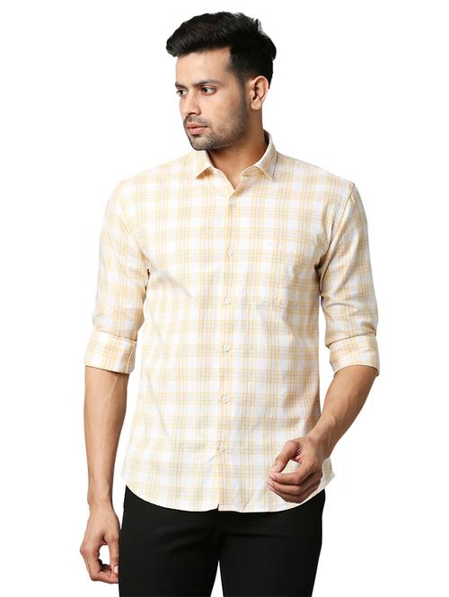 yellow checkered casual shirt - 18291640 - Very Small Image - 1