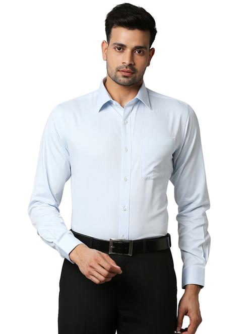 blue solid formal shirt - 18291797 - Very Small Image - 1