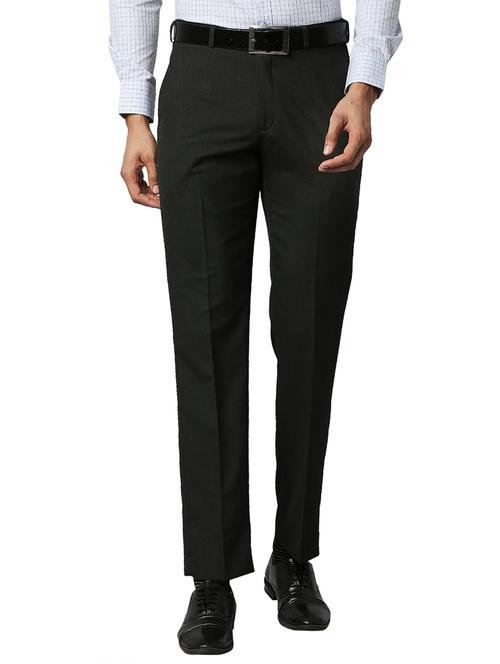 charcoal-grey solid formal trouser - 18291837 - Very Small Image - 1
