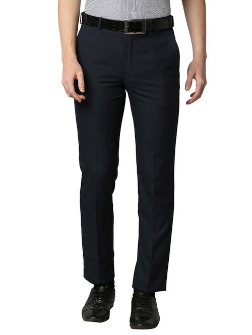 navy-blue solid formal trouser - 18291871 - Very Small Image - 1