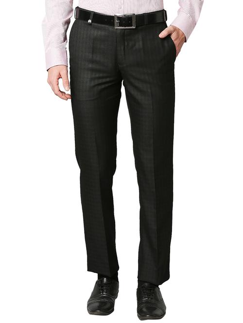 charcoal-grey checkered formal trouser - 18291885 - Very Small Image - 1