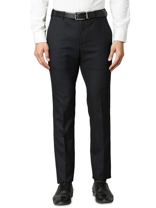dark-blue solid formal trouser - 18291895 - Very Small Image - 1