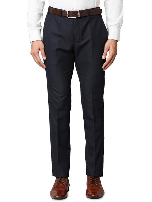dark-blue textured formal trouser - 18291897 - Very Small Image - 1