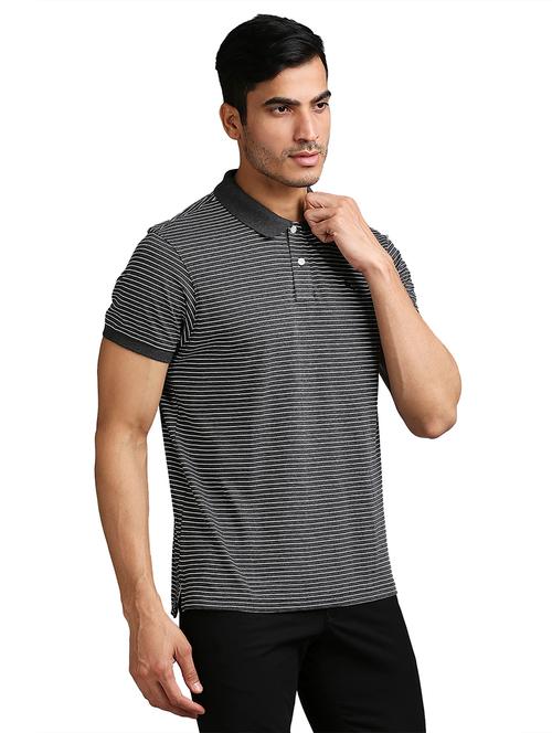 grey striped polo t-shirt - 18291931 - Very Small Image - 1
