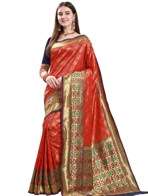 self design woven saree - 18293407 - Very Small Image - 1