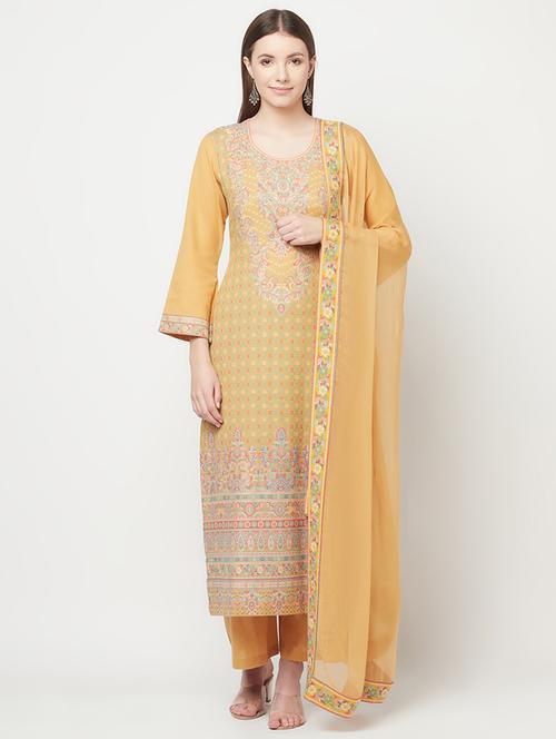 embroidered unstitched palazzo suit set - 18294337 - Very Small Image - 1