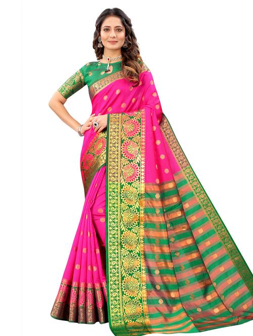pink cotton silk nauvari saree with blouse - 18294522 - Very Small Image - 1