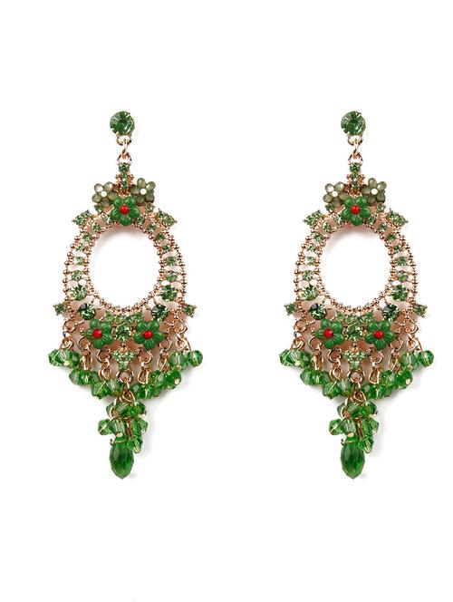 green metal drop earring - 18294697 - Very Small Image - 1
