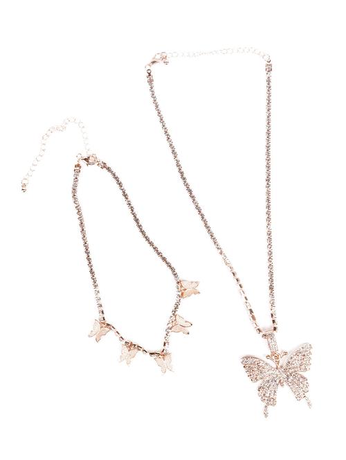two pieces designer butterfly necklace - 18294749 - Very Small Image - 1