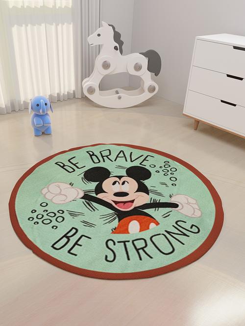 athom living disney mickey mouse be brave be strong kids round carpet green 90 diameter - 18294994 - Very Small Image - 1
