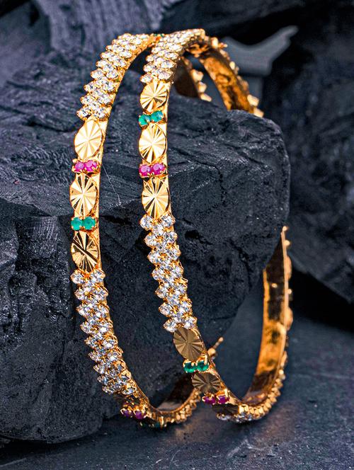 set of 2 multi colored metal bangle - 18295123 - Very Small Image - 1