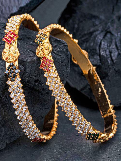 set of 2 multi colored metal bangle - 18295124 - Very Small Image - 1