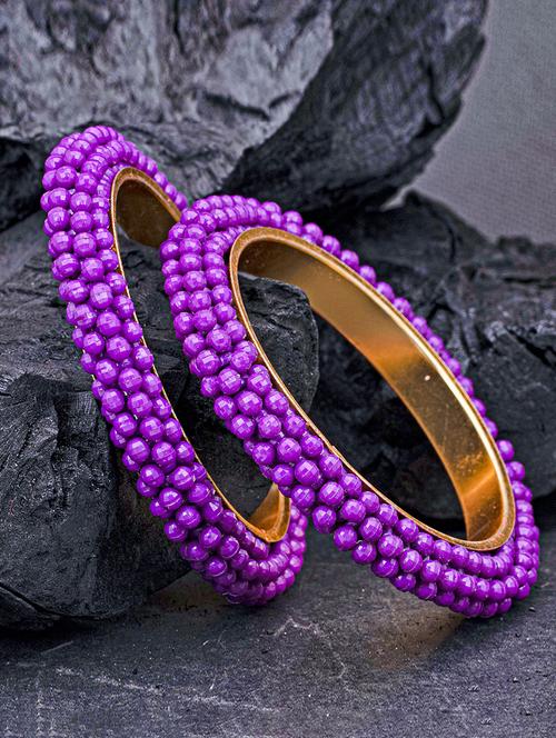 set of 2 purple metal bangle - 18295133 - Very Small Image - 1