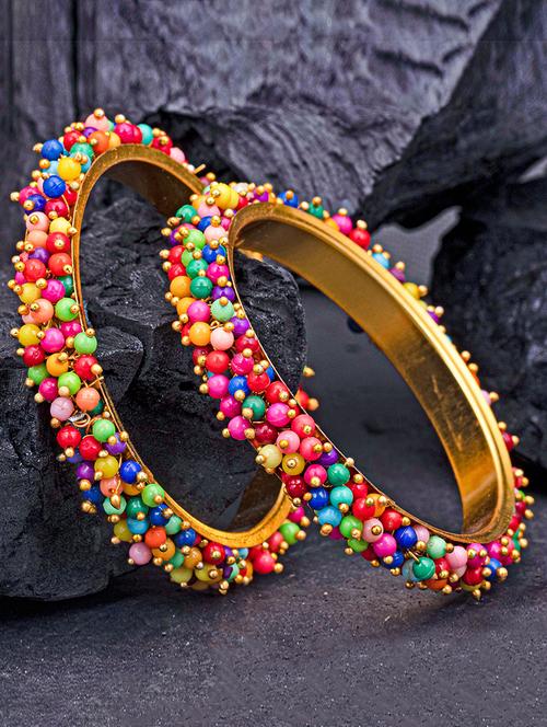 set of 2 multi colored metal bangle - 18295148 - Very Small Image - 1