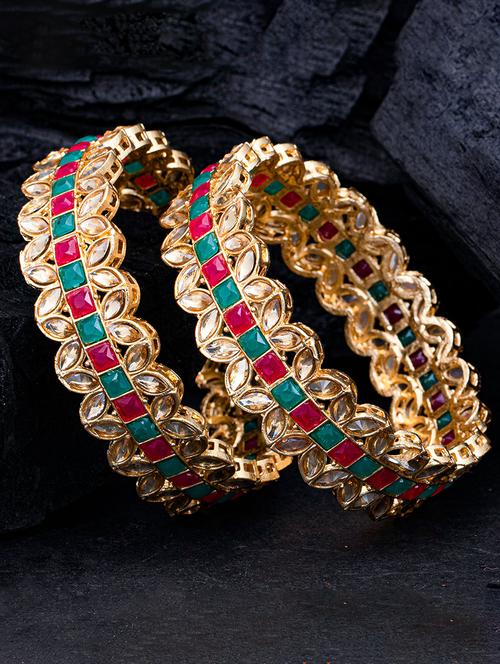 set of 2 multi colored metal bangle - 18295185 - Very Small Image - 1