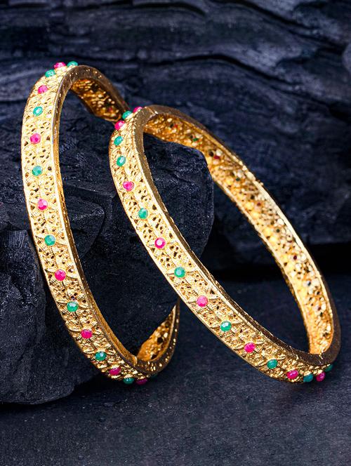 set of 2 multi colored metal bangle - 18295195 - Very Small Image - 1