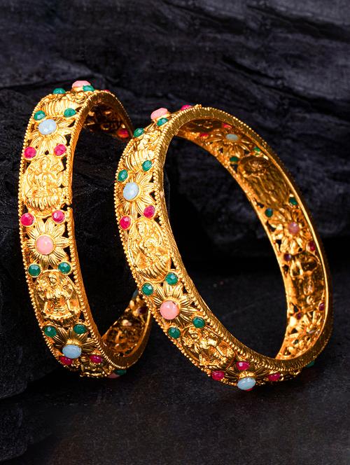 set of 2 gold metal bangle - 18295204 - Very Small Image - 1