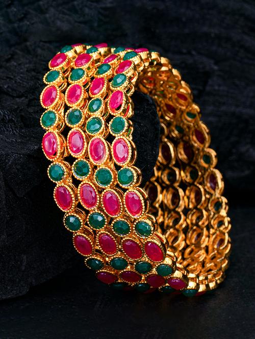 set of 4 multi colored metal bangle - 18295208 - Very Small Image - 1