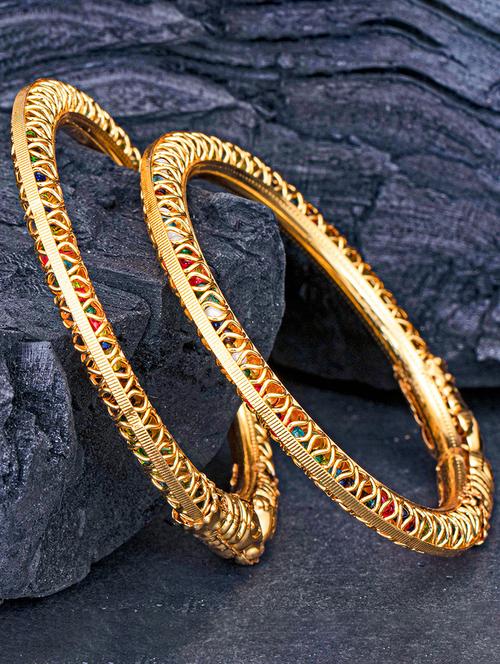 set of 2 multi colored metal bangle - 18295227 - Very Small Image - 1