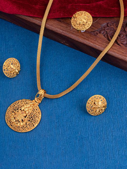 gold brass pendants and earring - 18295406 - Very Small Image - 1