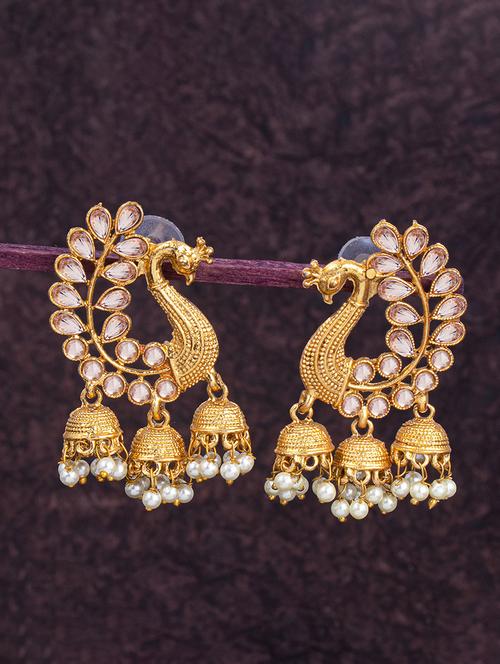 gold zinc drop earring - 18295496 - Very Small Image - 1