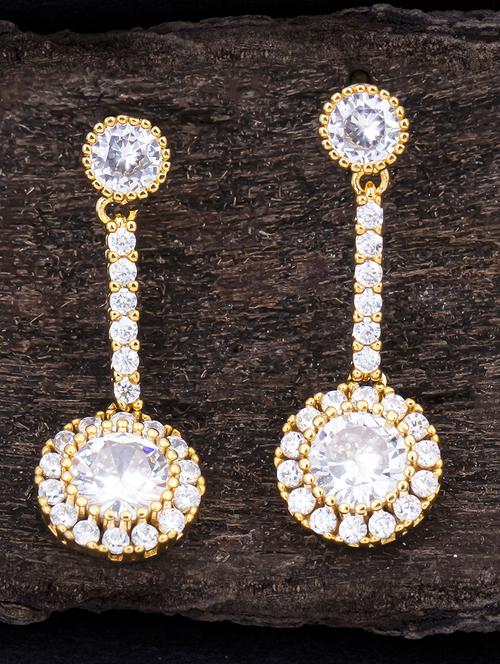 gold metal drop earring - 18295500 - Very Small Image - 1
